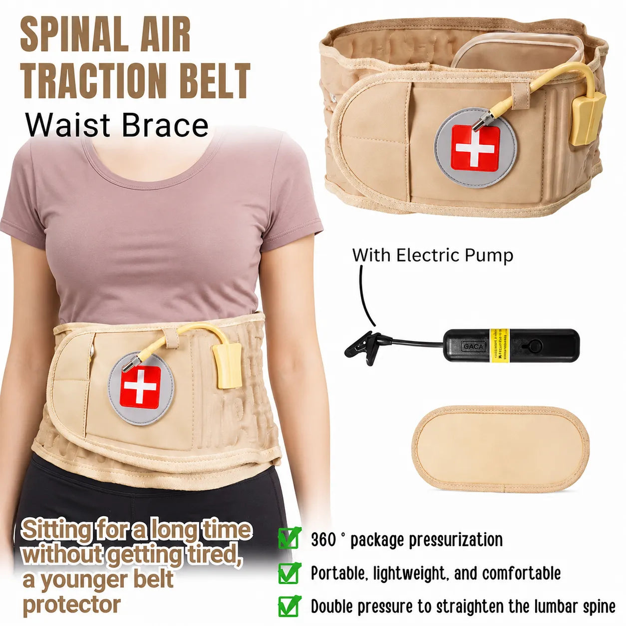 Spinal Air Traction Belt – Electric & Manual Air Pump
