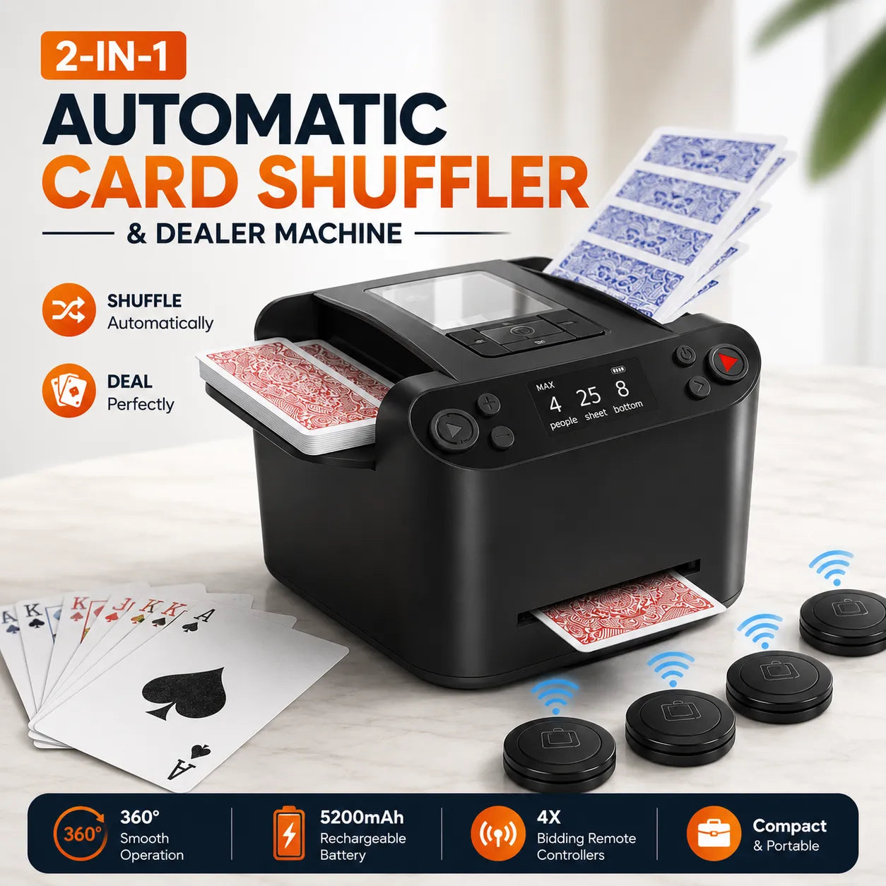 Automatic Card Shuffler & Dealer Machine